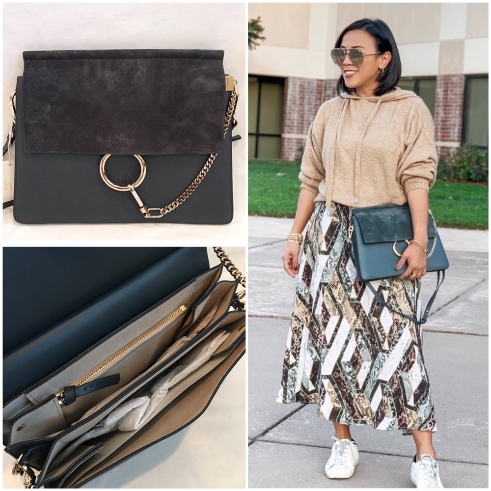 Chloe Faye Bag in Silver Blue